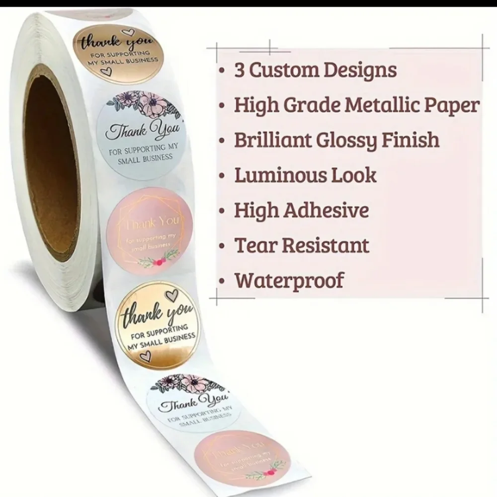 Thank You Small Business Sticker Labels - 500 Count